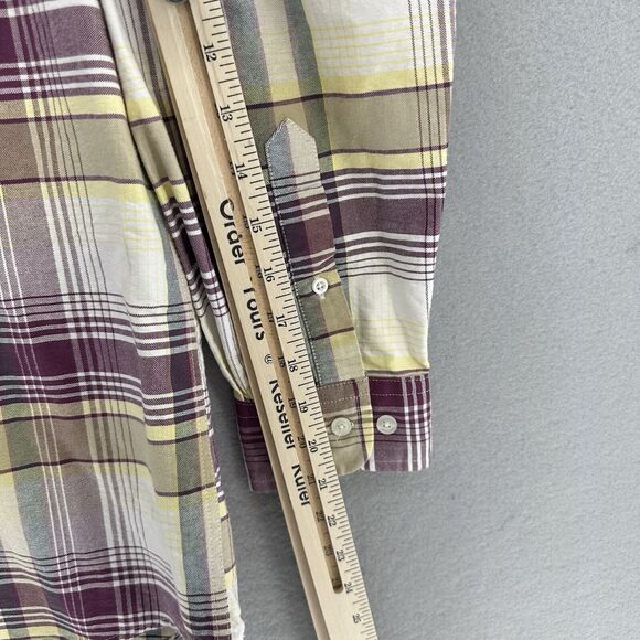 Y2K Larro Western‎ Plaid Button Down White Striped Shirt Men’s M VTG Cowboy - Picture 7 of 7